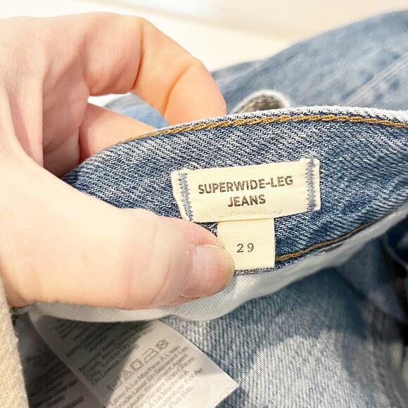 Madewell Superwide Leg High Rise Jeans Varian Wash Blue 29 / 8 - Picture 2 of 6